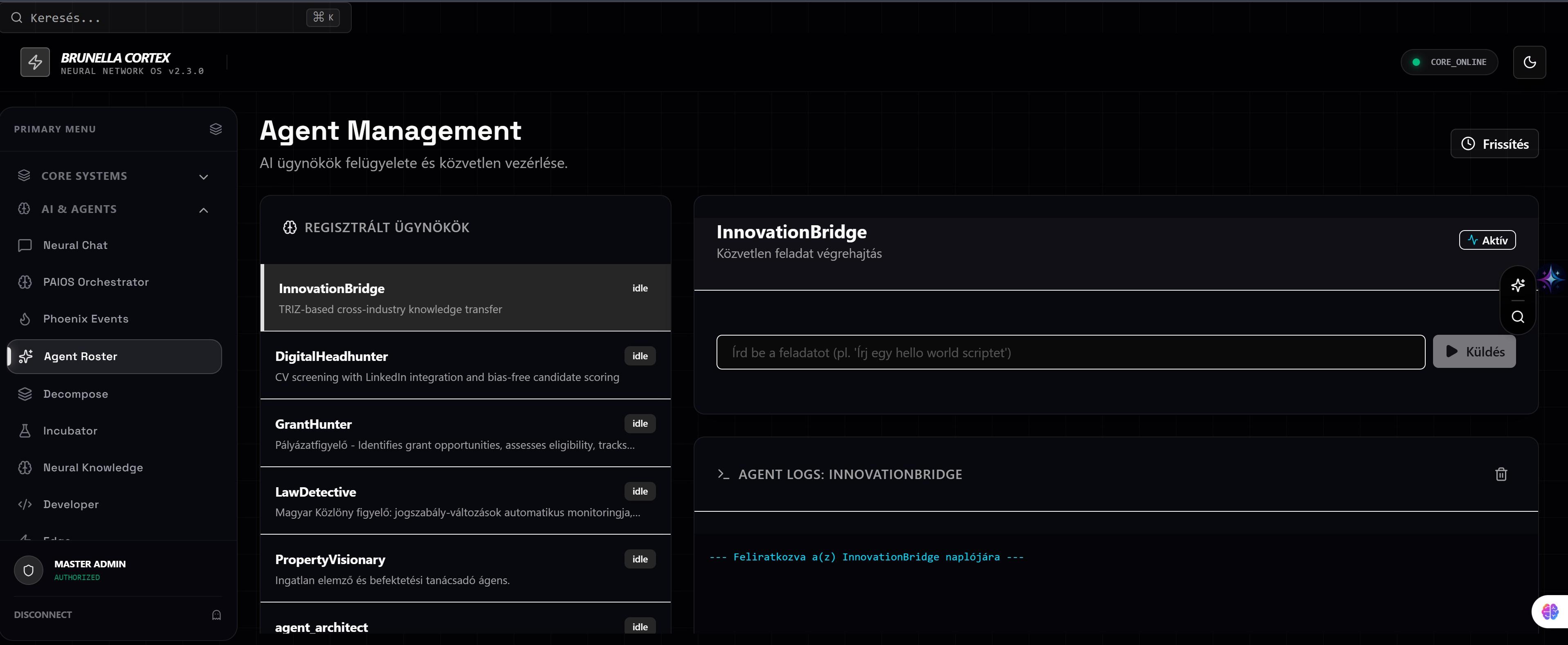 Brunella Agent System képernyőkép